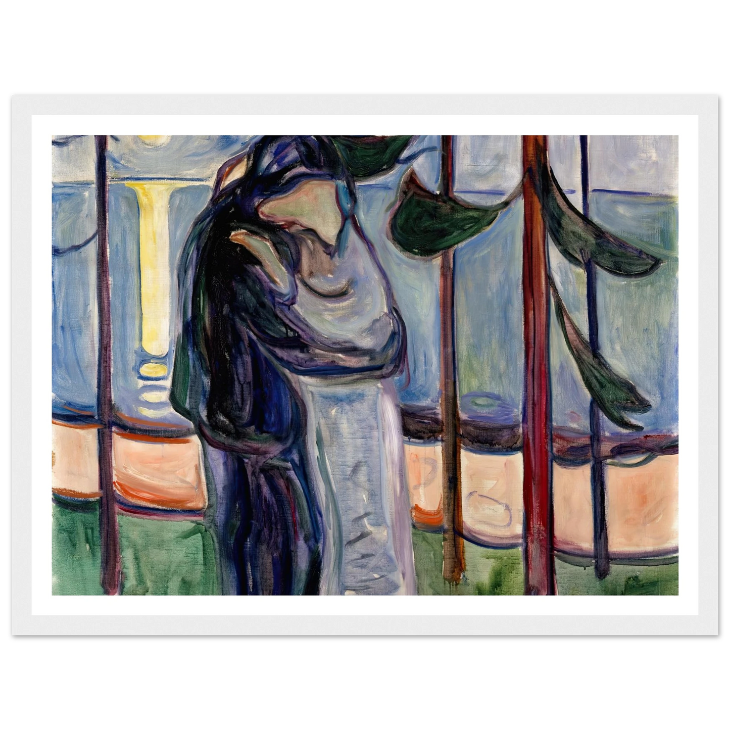 Kiss on the Beach (1921) Art Print | Edvard Munch - Framed Poster - 30x40 cm / 12x16″ - Black frame