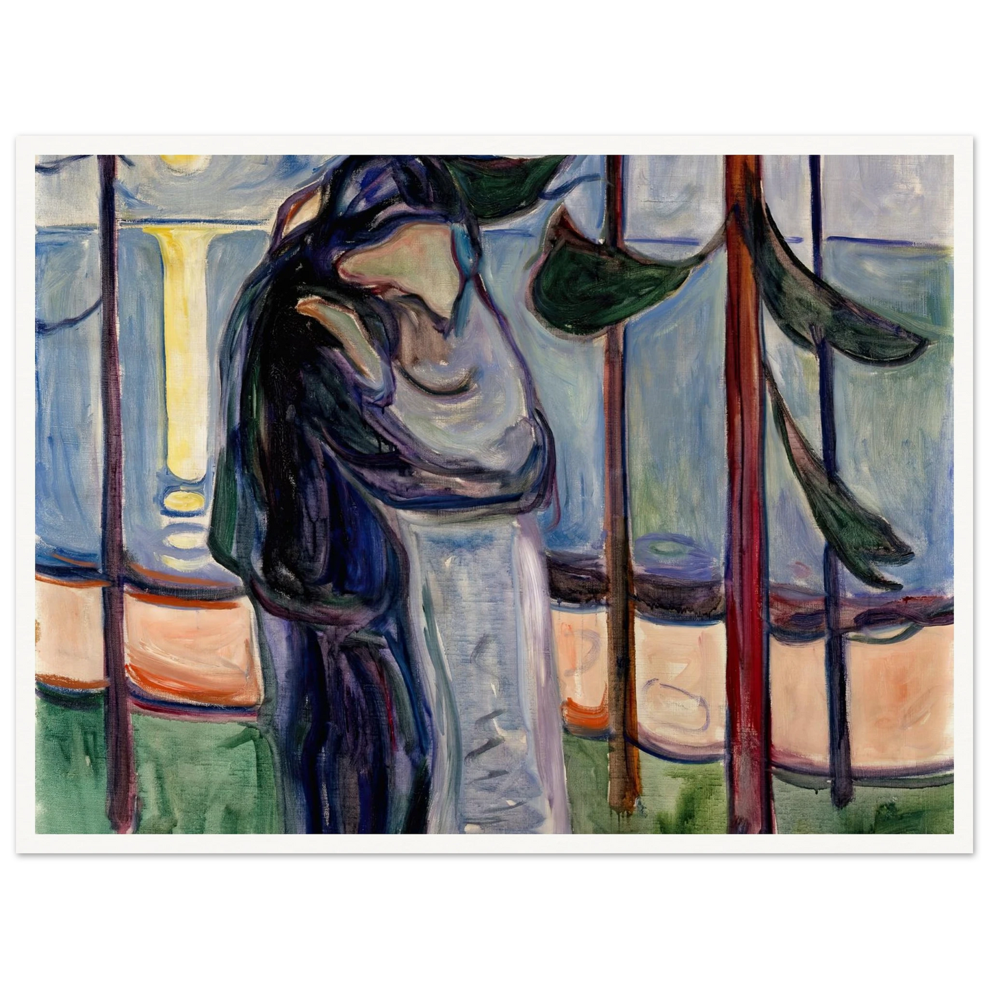 Kiss on the Beach (1921) Art Print | Edvard Munch - Framed Poster - 30x40 cm / 12x16″ - Black frame