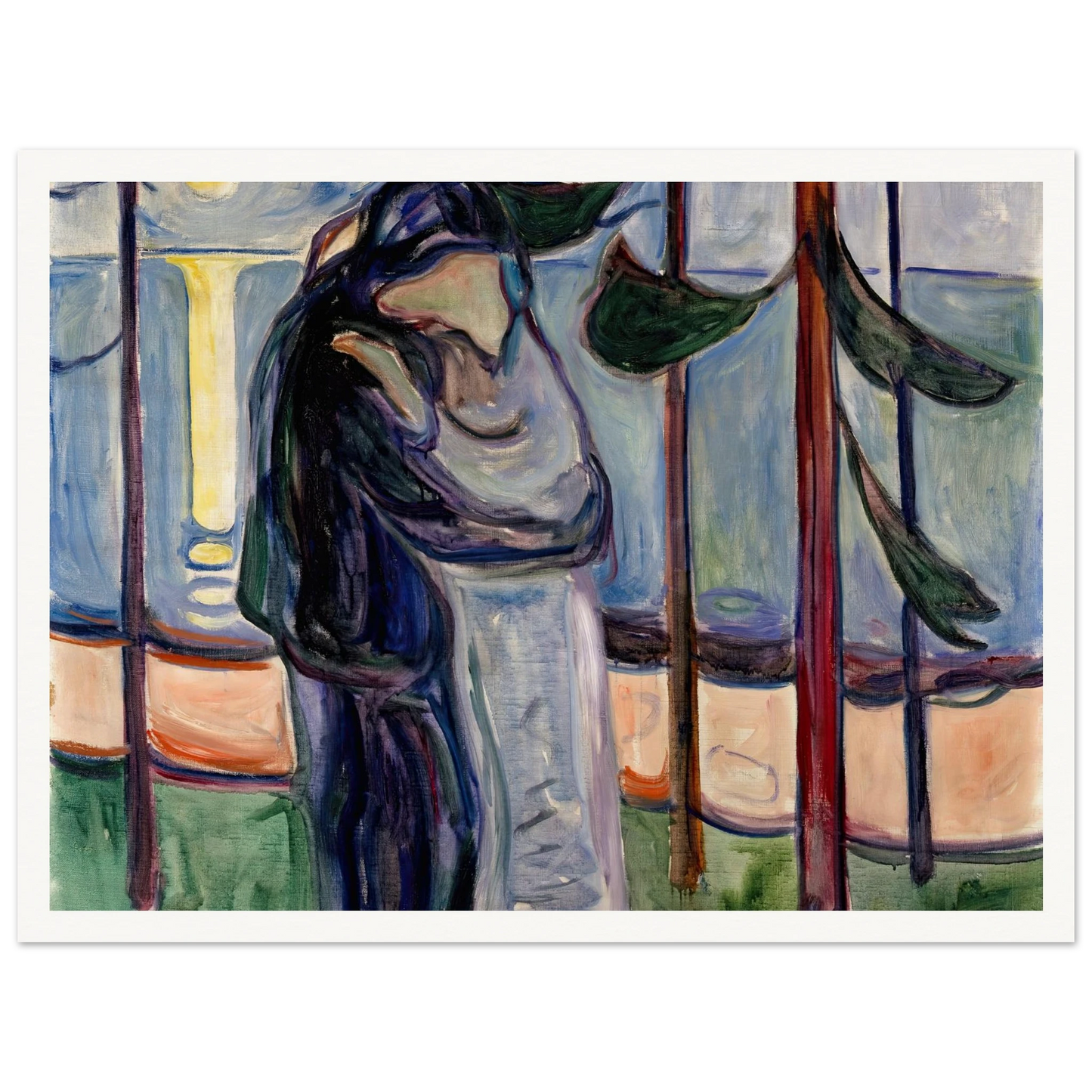 Kiss on the Beach (1921) Art Print | Edvard Munch - Framed Poster - 30x40 cm / 12x16″ - Black frame