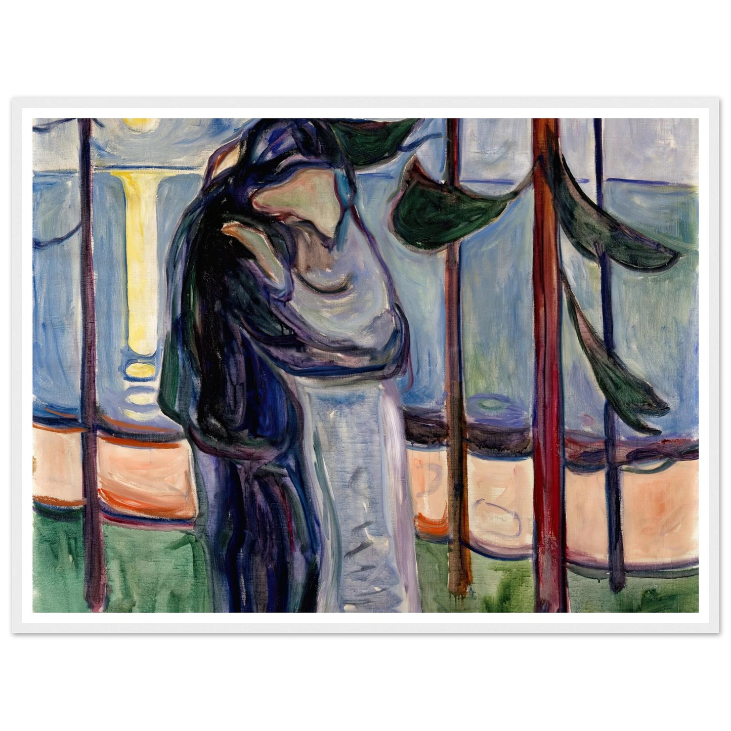 Kiss on the Beach (1921) Art Print | Edvard Munch - Framed Poster - 30x40 cm / 12x16″ - Black frame