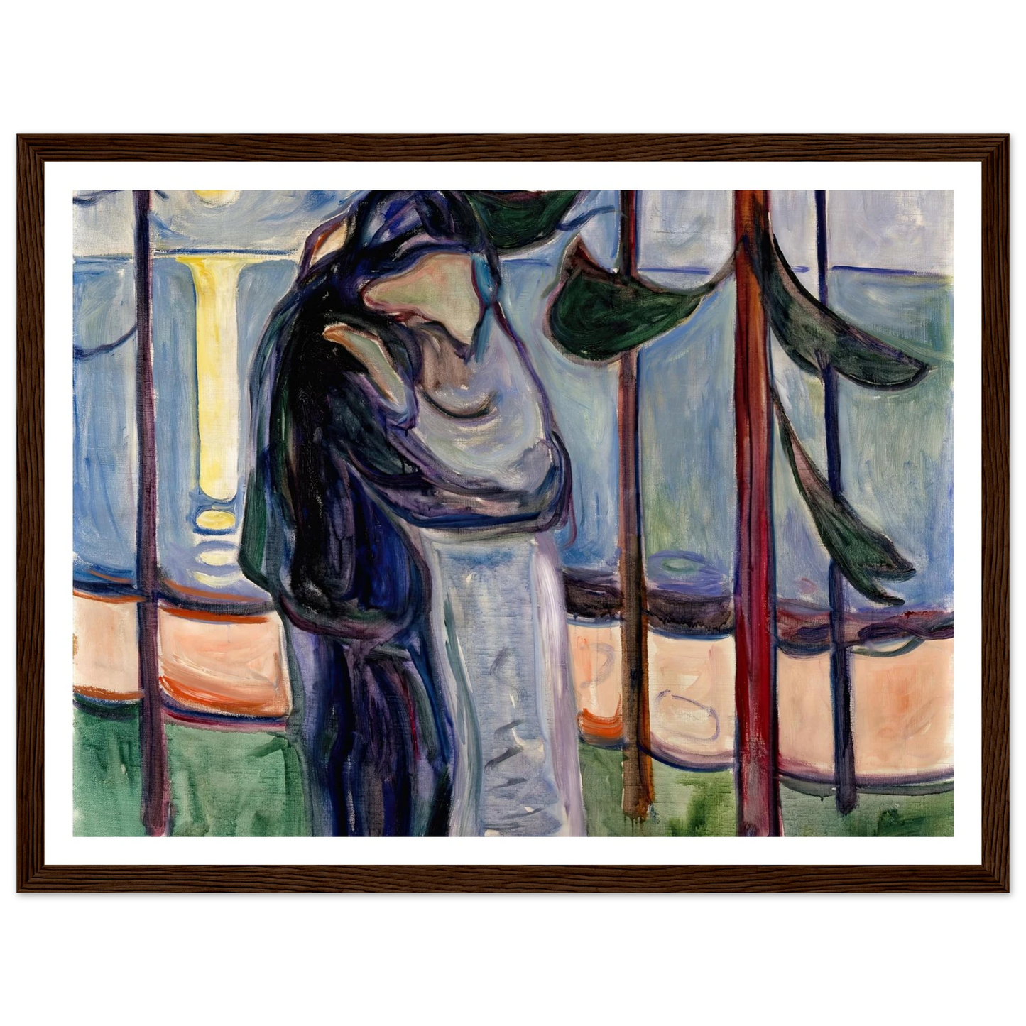 Kiss on the Beach (1921) Art Print | Edvard Munch - Framed Poster - 30x40 cm / 12x16″ - Black frame