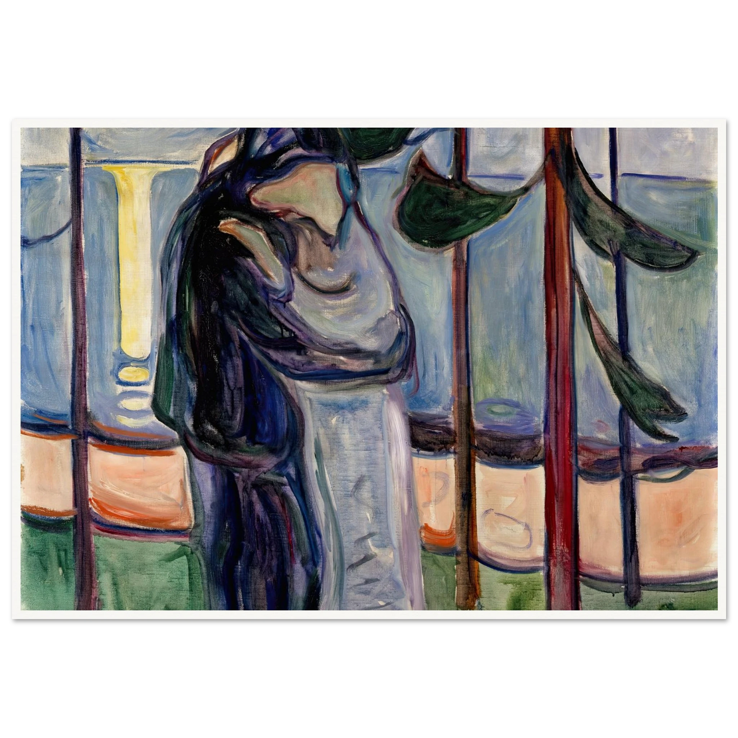 Kiss on the Beach (1921) Art Print | Edvard Munch - Framed Poster - 30x40 cm / 12x16″ - Black frame
