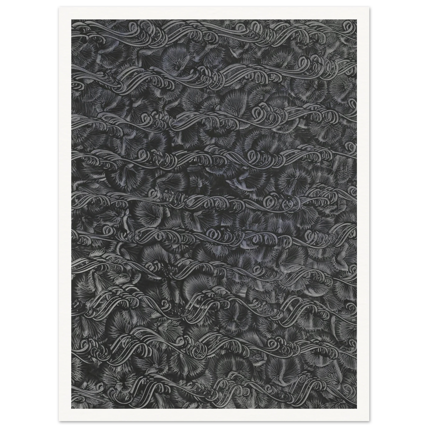 Kleisterpapier mit Verdrängungsdekor (1890 - 1910) Art Print | Anker Kyster - Framed Poster - 30x40 cm / 12x16″ - Black frame