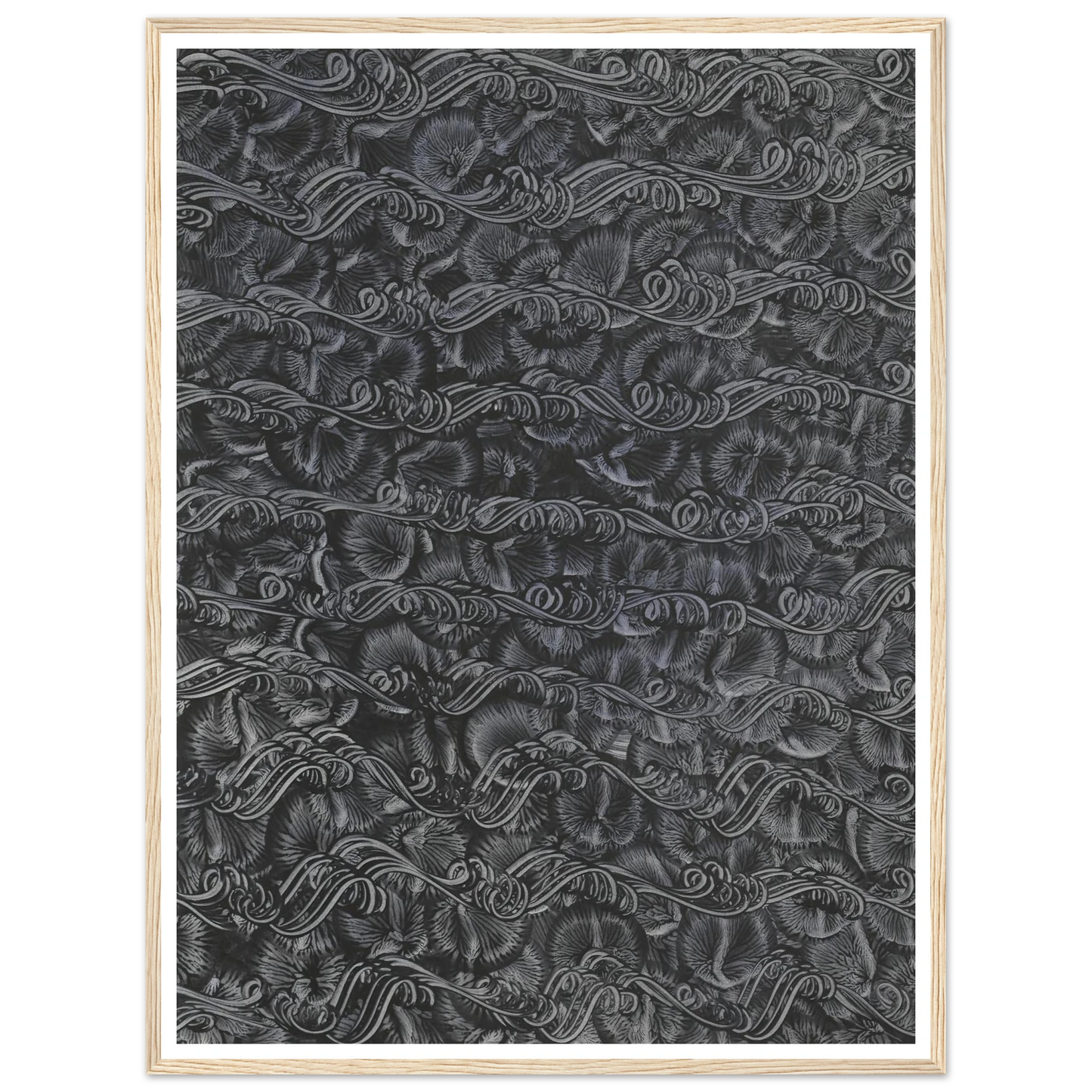 Kleisterpapier mit Verdrängungsdekor (1890 - 1910) Art Print | Anker Kyster - Framed Poster - 30x40 cm / 12x16″ - Black frame