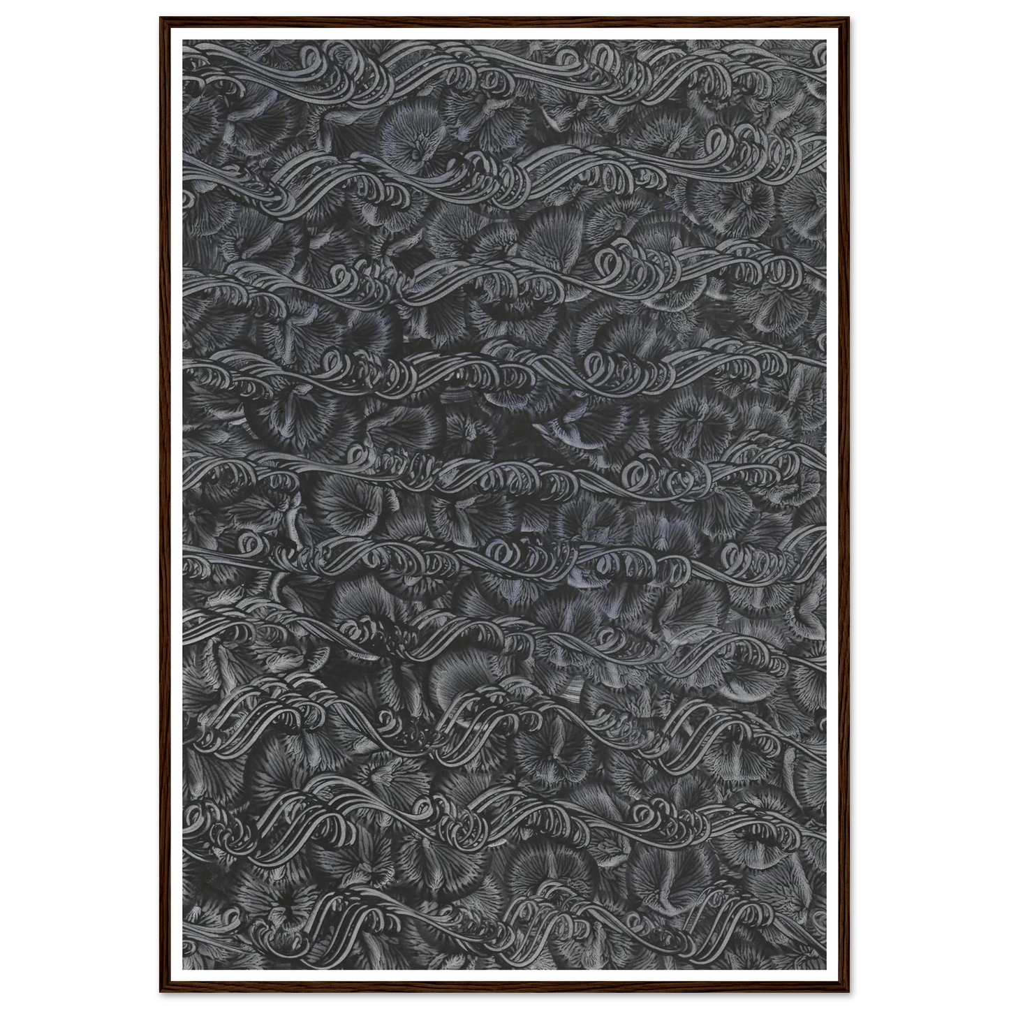 Kleisterpapier mit Verdrängungsdekor (1890 - 1910) Art Print | Anker Kyster - Framed Poster - 30x40 cm / 12x16″ - Black frame