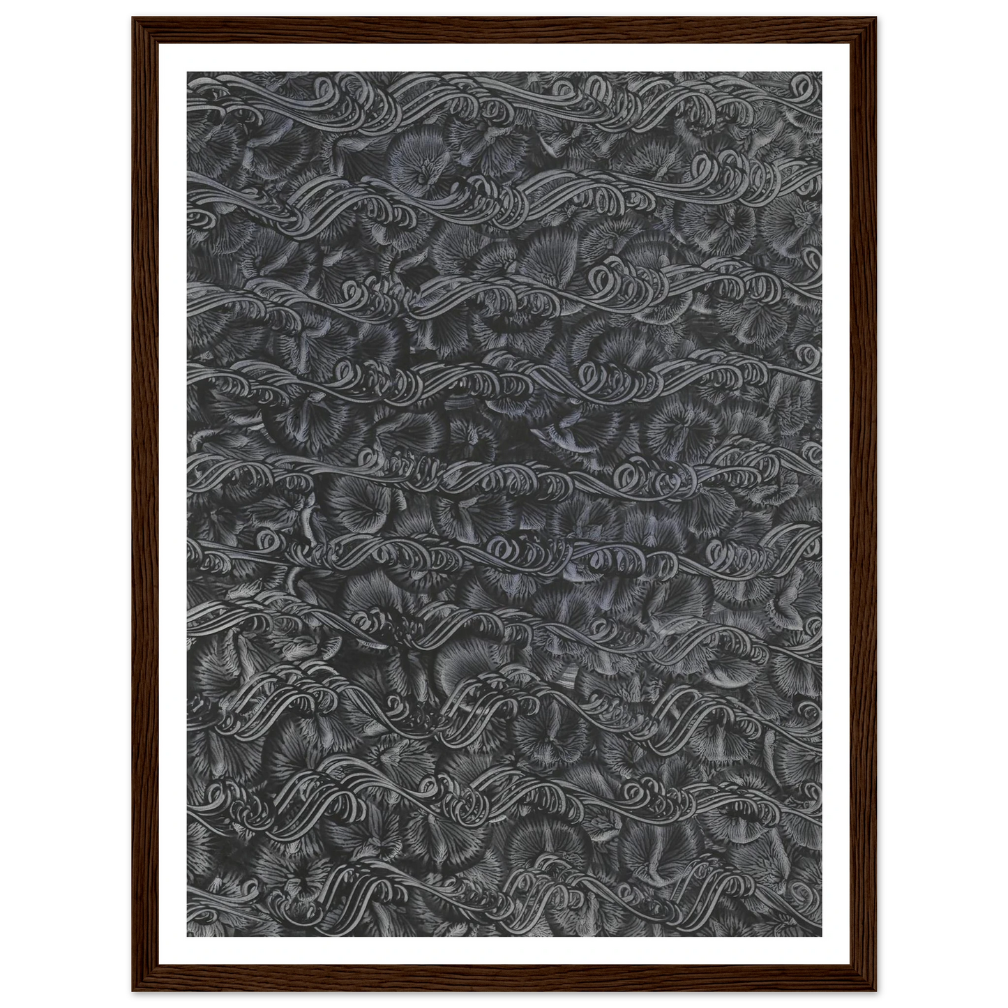 Kleisterpapier mit Verdrängungsdekor (1890 - 1910) Art Print | Anker Kyster - Framed Poster - 30x40 cm / 12x16″ - Black frame