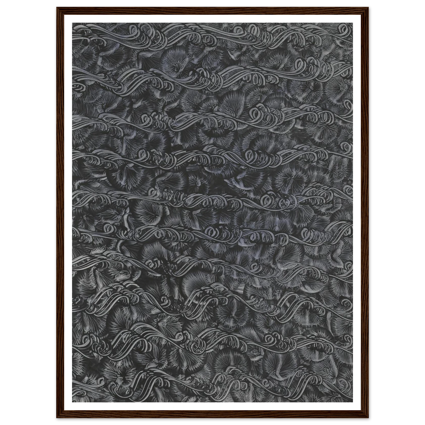 Kleisterpapier mit Verdrängungsdekor (1890 - 1910) Art Print | Anker Kyster - Framed Poster - 30x40 cm / 12x16″ - Black frame