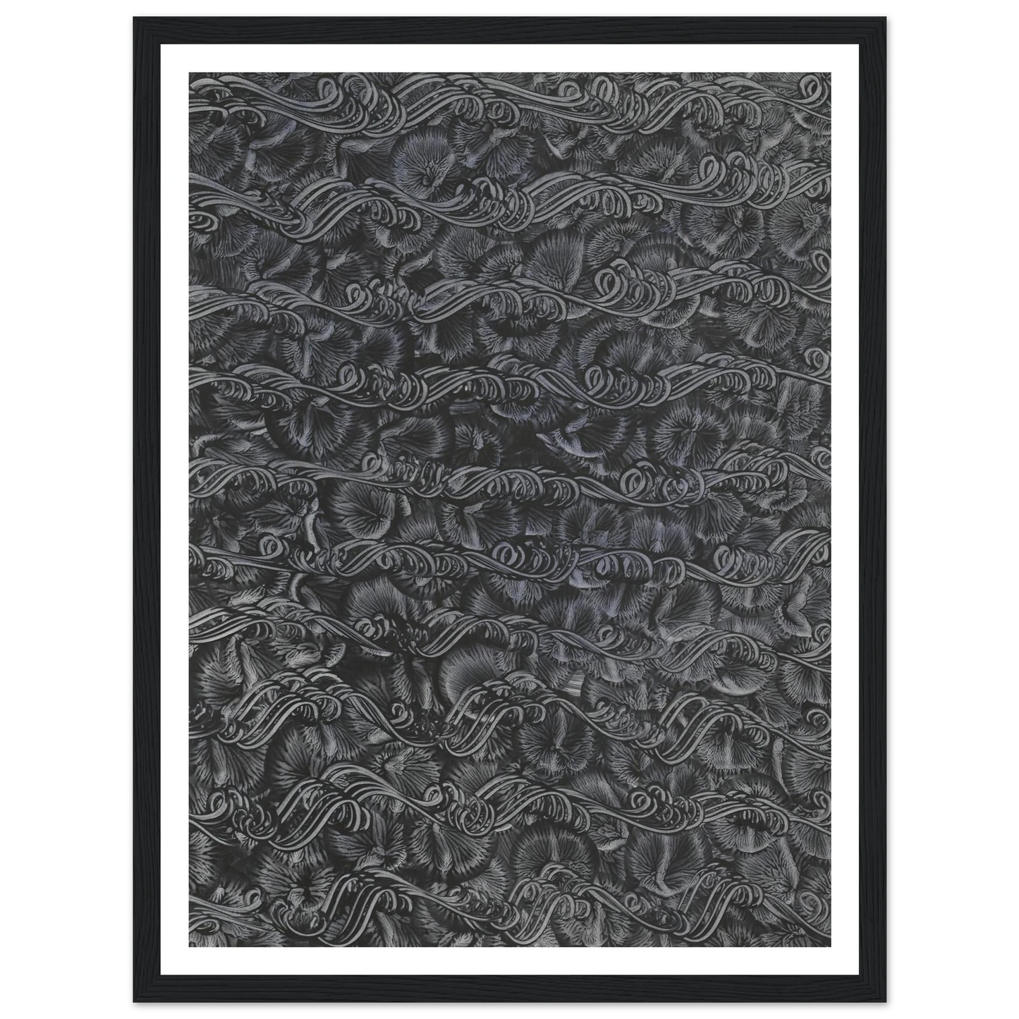 Kleisterpapier mit Verdrängungsdekor (1890 - 1910) Art Print | Anker Kyster - Framed Poster - 30x40 cm / 12x16″ - Black frame