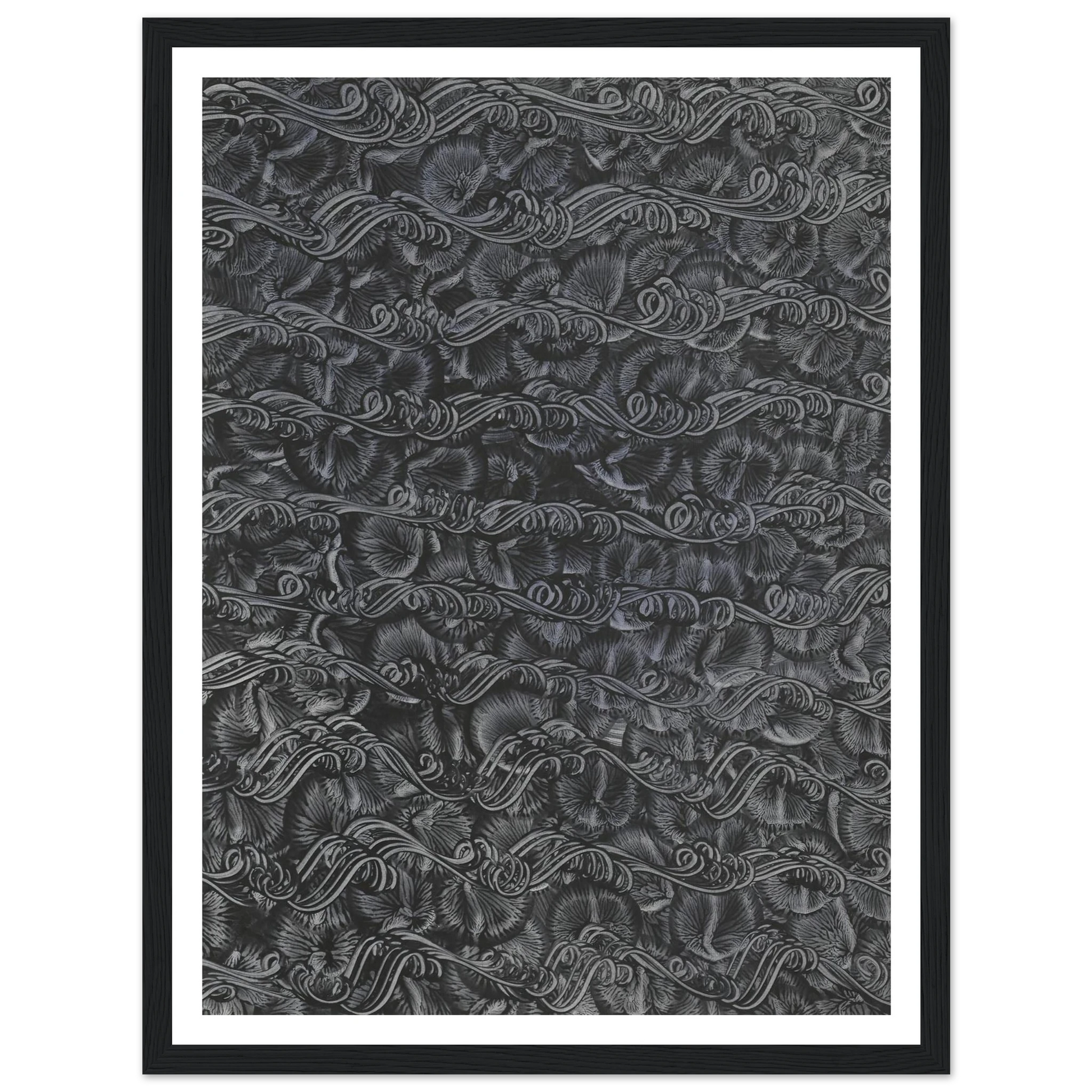 Kleisterpapier mit Verdrängungsdekor (1890 - 1910) Art Print | Anker Kyster - Framed Poster - 30x40 cm / 12x16″ - Black frame