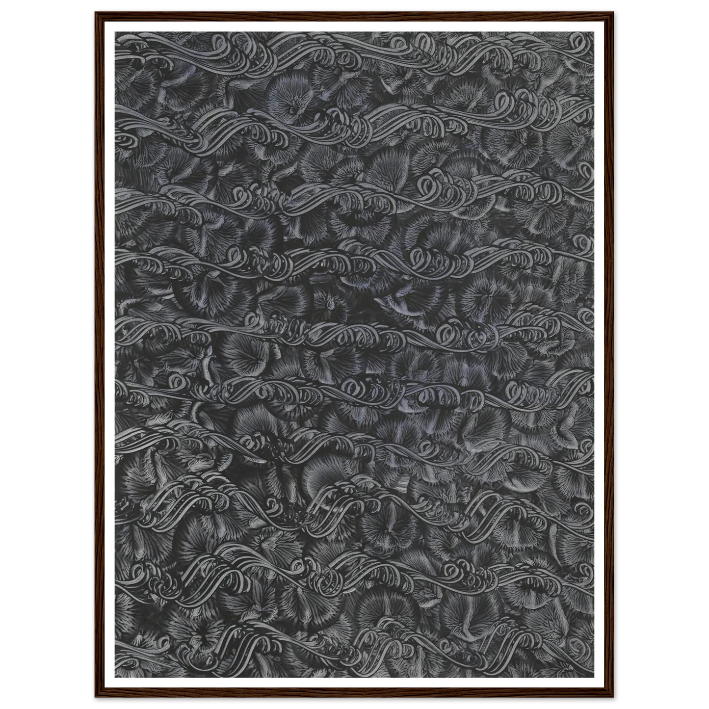 Kleisterpapier mit Verdrängungsdekor (1890 - 1910) Art Print | Anker Kyster - Framed Poster - 30x40 cm / 12x16″ - Black frame