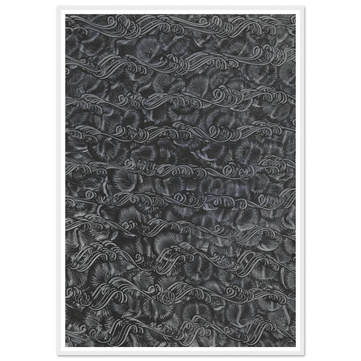 Kleisterpapier mit Verdrängungsdekor (1890 - 1910) Art Print | Anker Kyster - Framed Poster - 30x40 cm / 12x16″ - Black frame