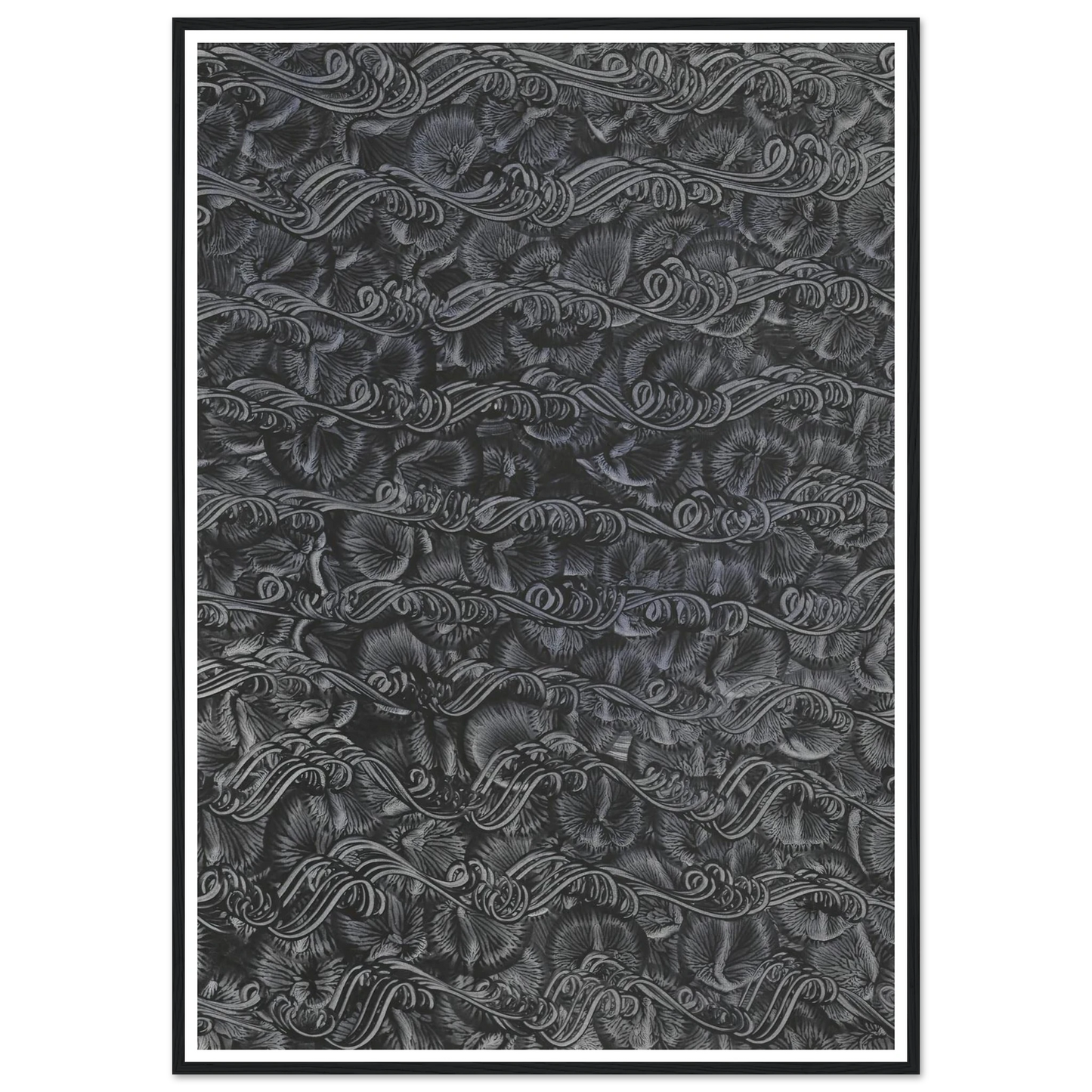 Kleisterpapier mit Verdrängungsdekor (1890 - 1910) Art Print | Anker Kyster - Framed Poster - 30x40 cm / 12x16″ - Black frame