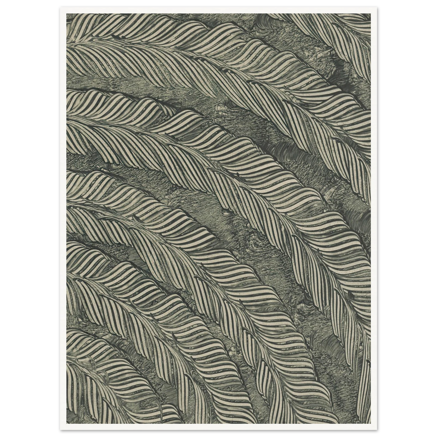 Kleisterpapier mit Verdrängungsdekor (Federn) (1890) Art Print | Anker Kyster - Framed Poster - 30x40 cm / 12x16″ - Black frame