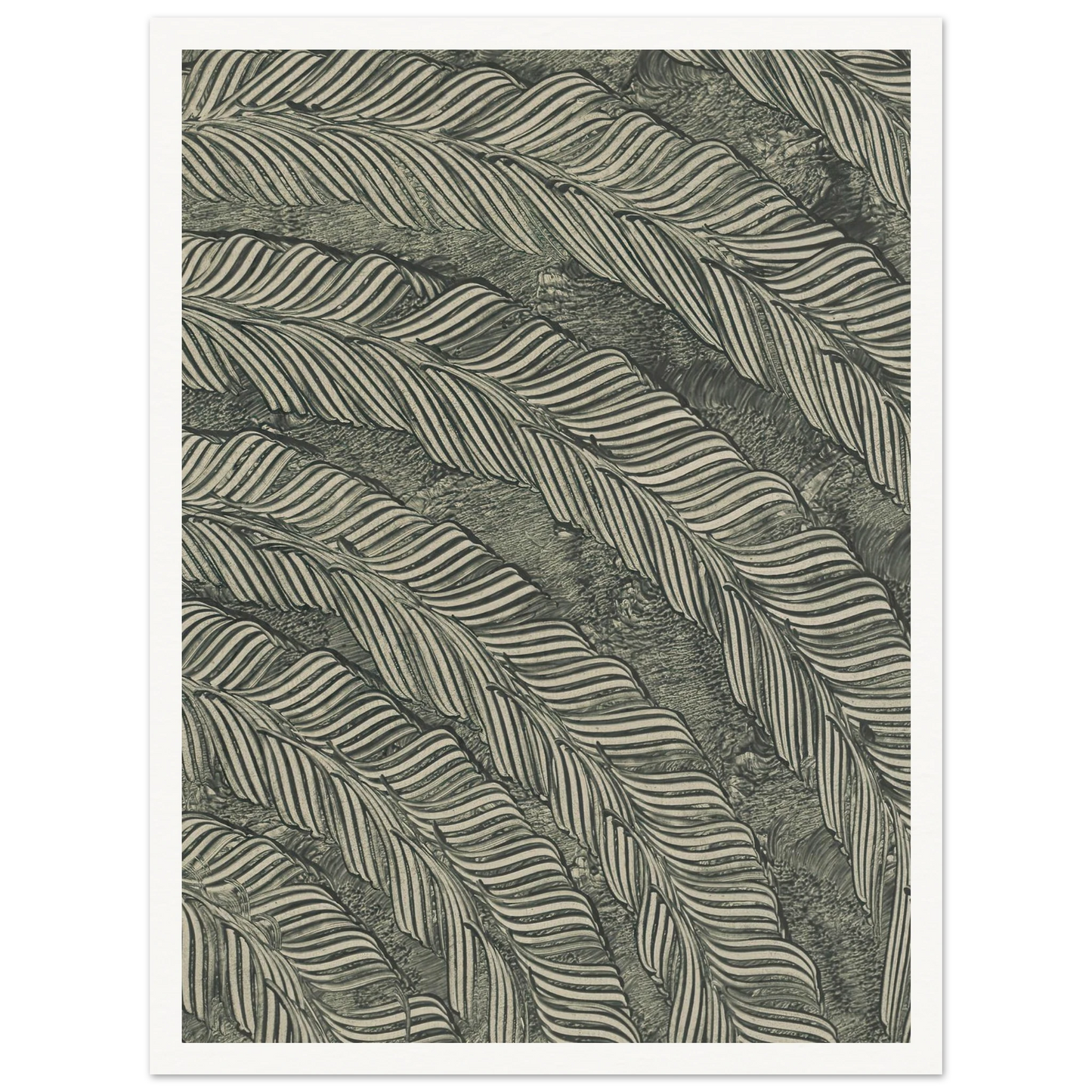 Kleisterpapier mit Verdrängungsdekor (Federn) (1890) Art Print | Anker Kyster - Framed Poster - 30x40 cm / 12x16″ - Black frame