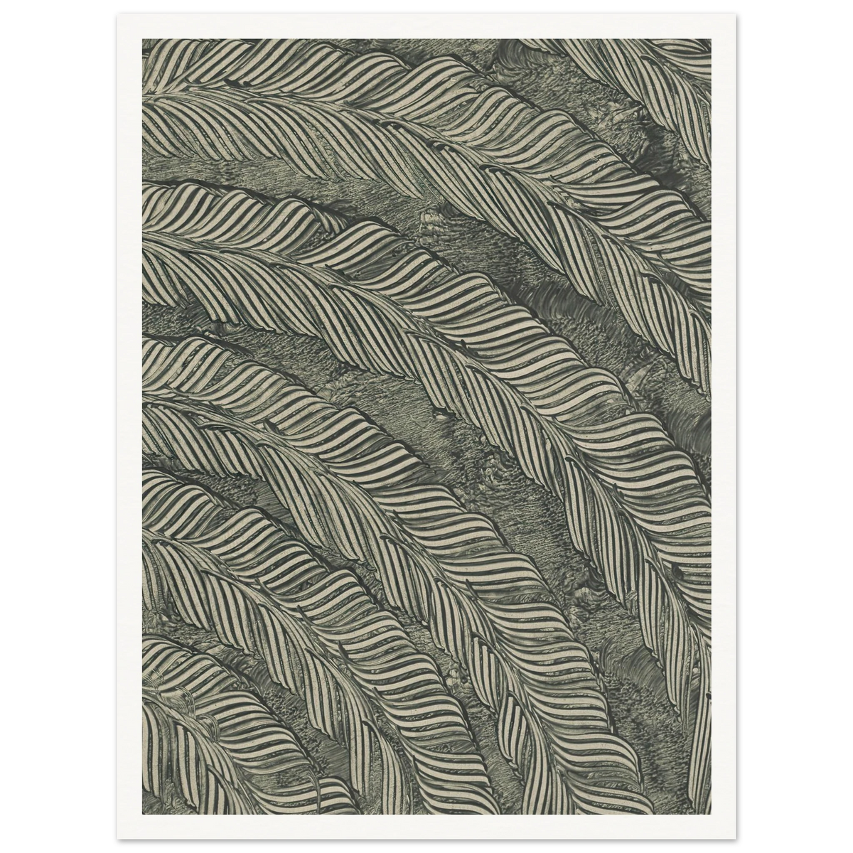 Kleisterpapier mit Verdrängungsdekor (Federn) (1890) Art Print | Anker Kyster - Framed Poster - 30x40 cm / 12x16″ - Black frame