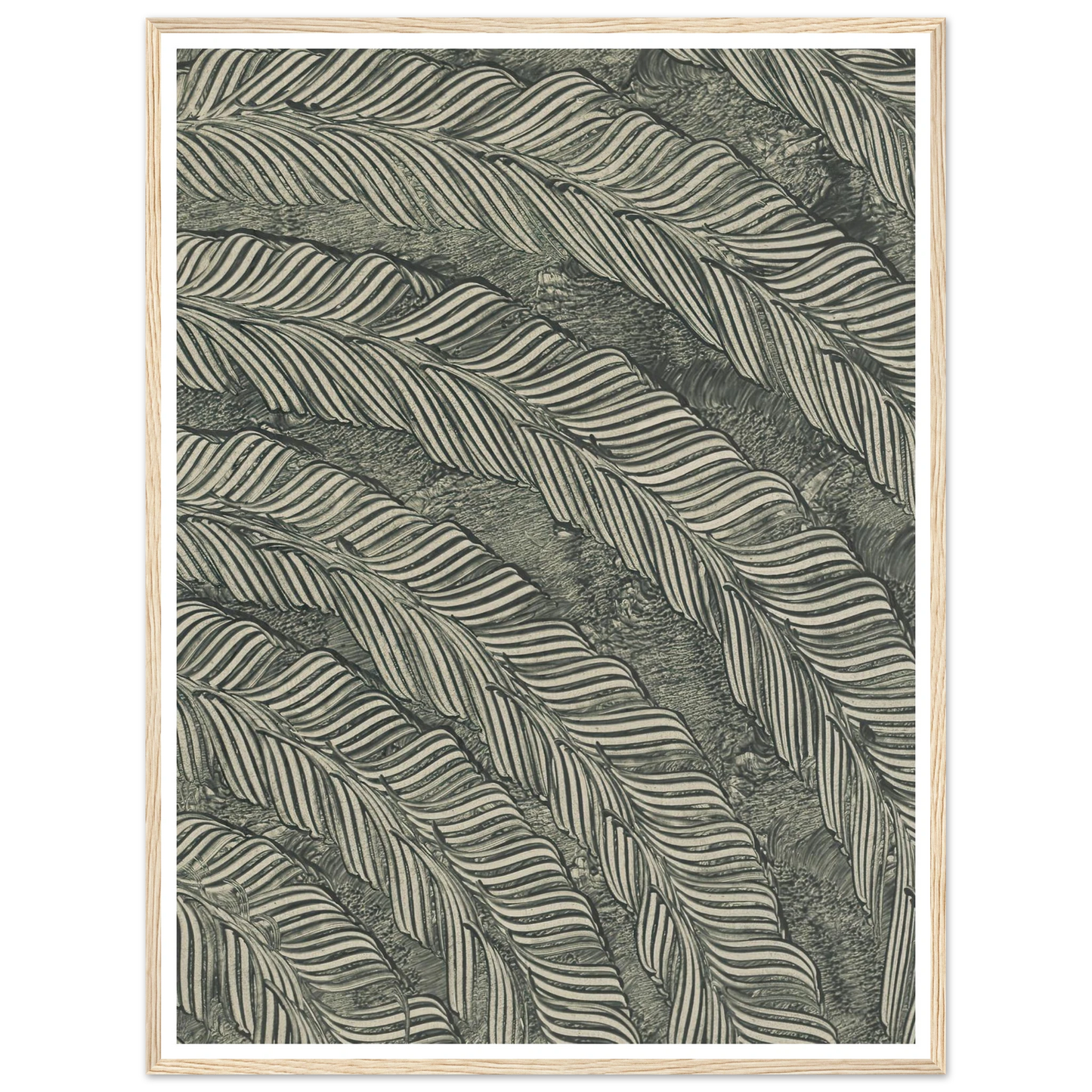 Kleisterpapier mit Verdrängungsdekor (Federn) (1890) Art Print | Anker Kyster - Framed Poster - 30x40 cm / 12x16″ - Black frame