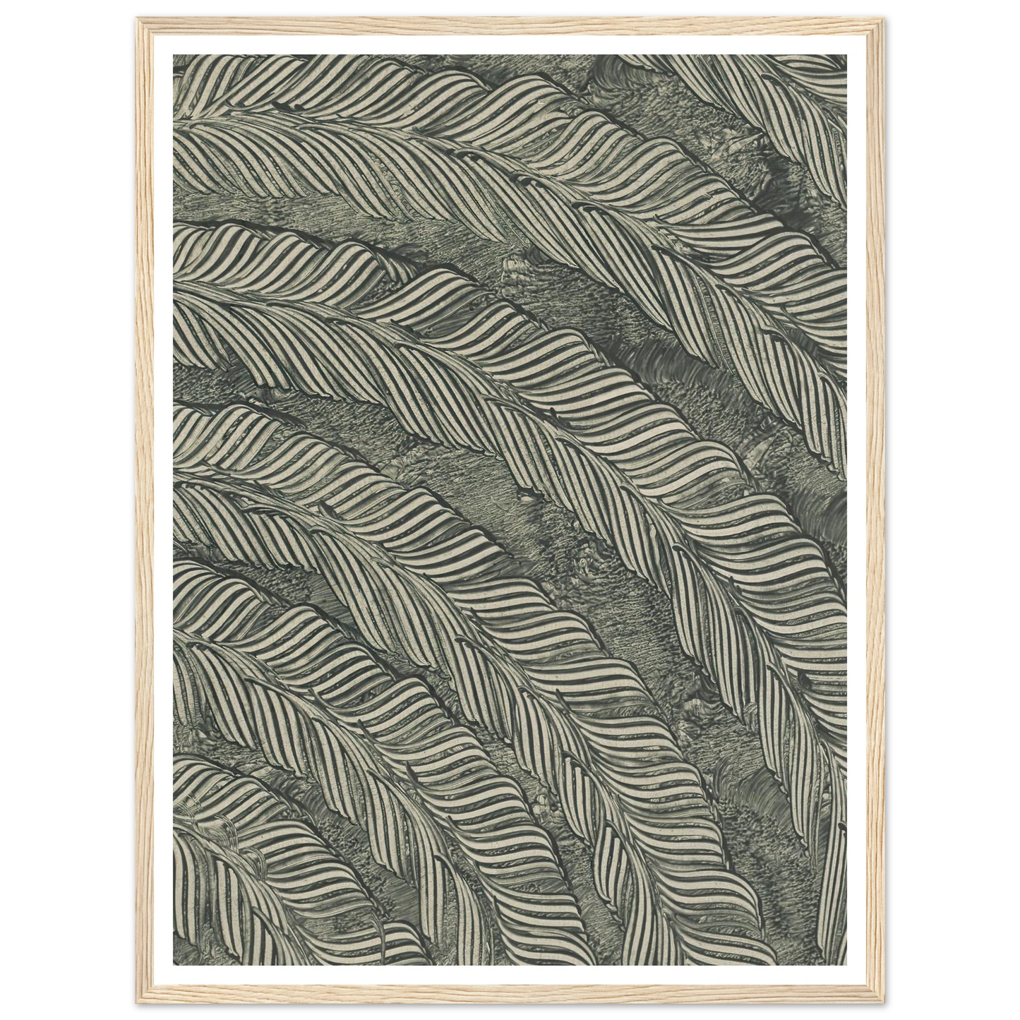 Kleisterpapier mit Verdrängungsdekor (Federn) (1890) Art Print | Anker Kyster - Framed Poster - 30x40 cm / 12x16″ - Black frame