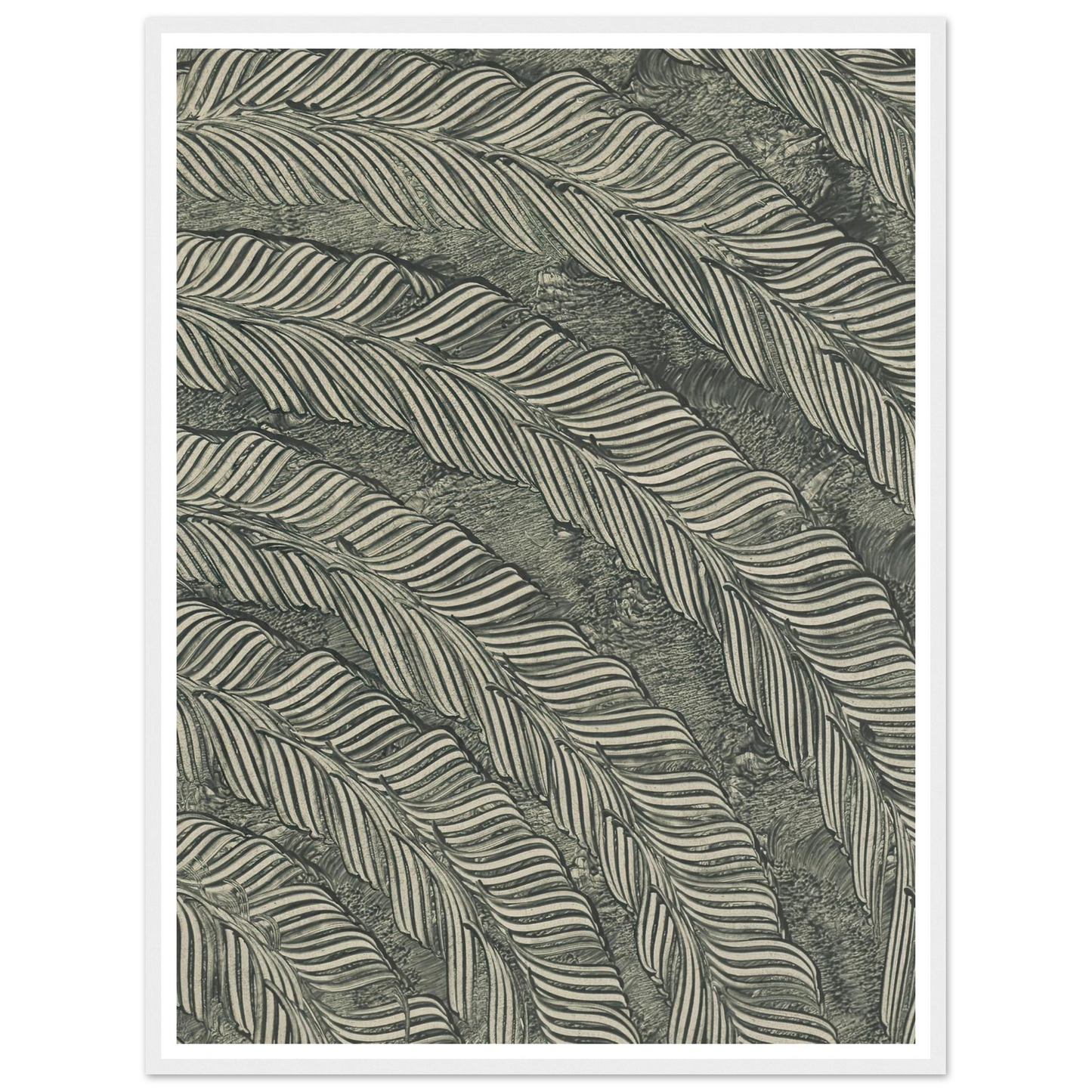 Kleisterpapier mit Verdrängungsdekor (Federn) (1890) Art Print | Anker Kyster - Framed Poster - 30x40 cm / 12x16″ - Black frame