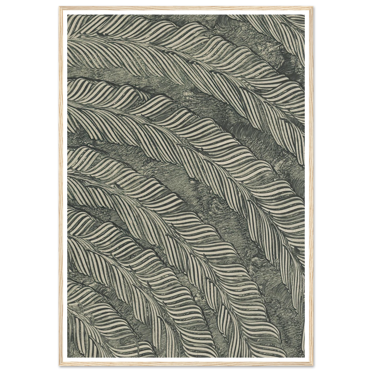 Kleisterpapier mit Verdrängungsdekor (Federn) (1890) Art Print | Anker Kyster - Framed Poster - 30x40 cm / 12x16″ - Black frame