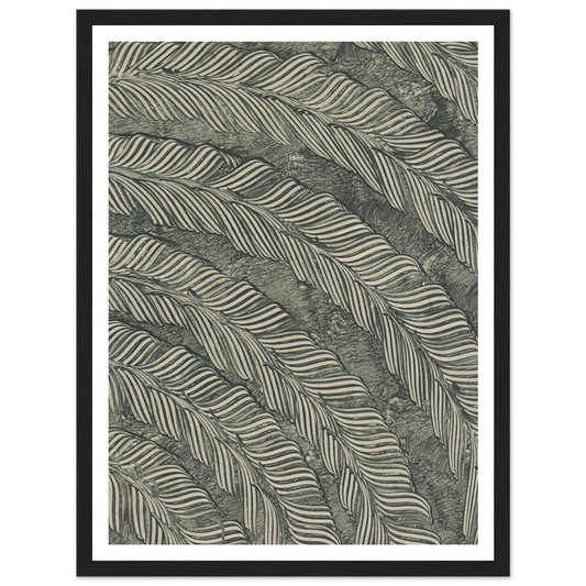 Kleisterpapier mit Verdrängungsdekor (Federn) (1890) Art Print | Anker Kyster - Framed Poster - 30x40 cm / 12x16″ - Black frame