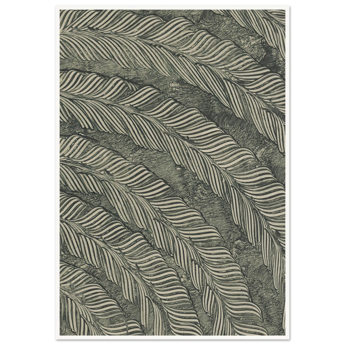 Kleisterpapier mit Verdrängungsdekor (Federn) (1890) Art Print | Anker Kyster - Framed Poster - 30x40 cm / 12x16″ - Black frame