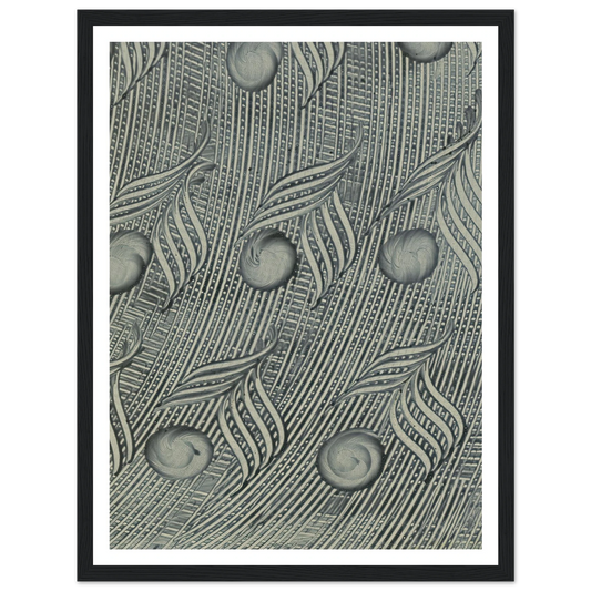 Kleisterpapier mit Verdrängungsdekor (Pfauenfedern) (1890) Art Print | Anker Kyster - Framed Poster - 30x40 cm / 12x16″ - Black frame