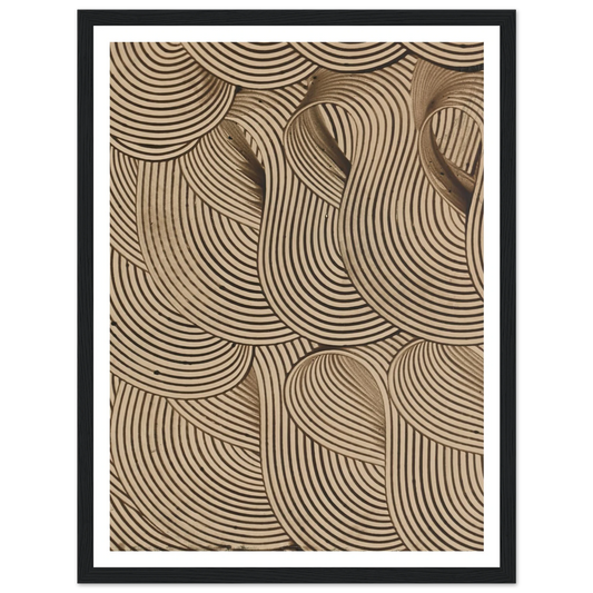 Kleisterpapier mit Verdrängungsdekor (Streifenbänder) (1890) Art Print | Anker Kyster - Framed Poster - 30x40 cm / 12x16″ - Black frame