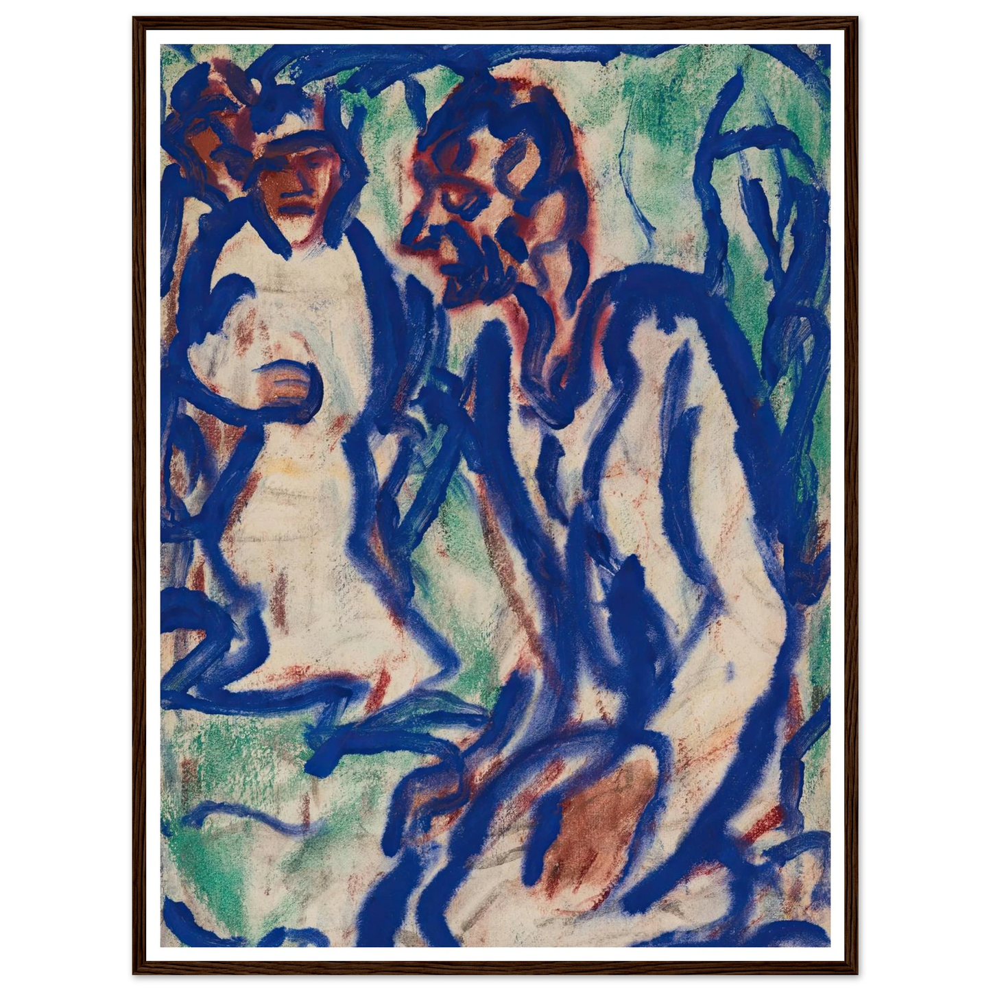 Kniender (1918) Art Print | Christian Rohlfs - Framed Poster - 30x40 cm / 12x16″ - Black frame