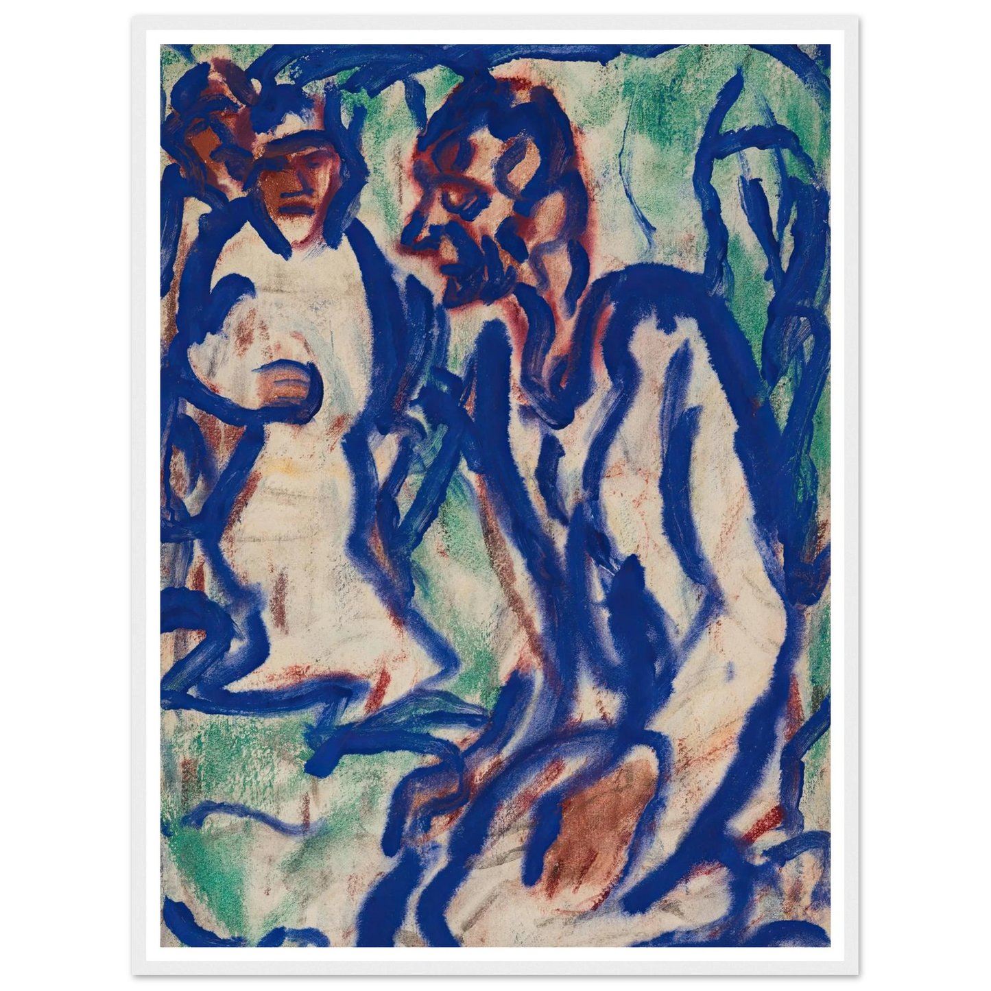 Kniender (1918) Art Print | Christian Rohlfs - Framed Poster - 30x40 cm / 12x16″ - Black frame