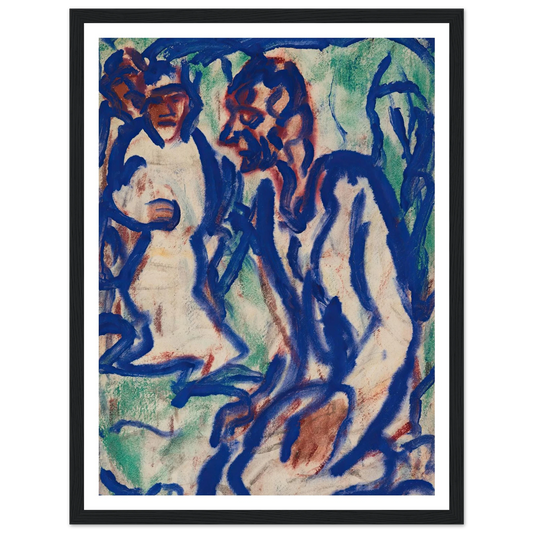 Kniender (1918) Art Print | Christian Rohlfs - Framed Poster - 30x40 cm / 12x16″ - Black frame