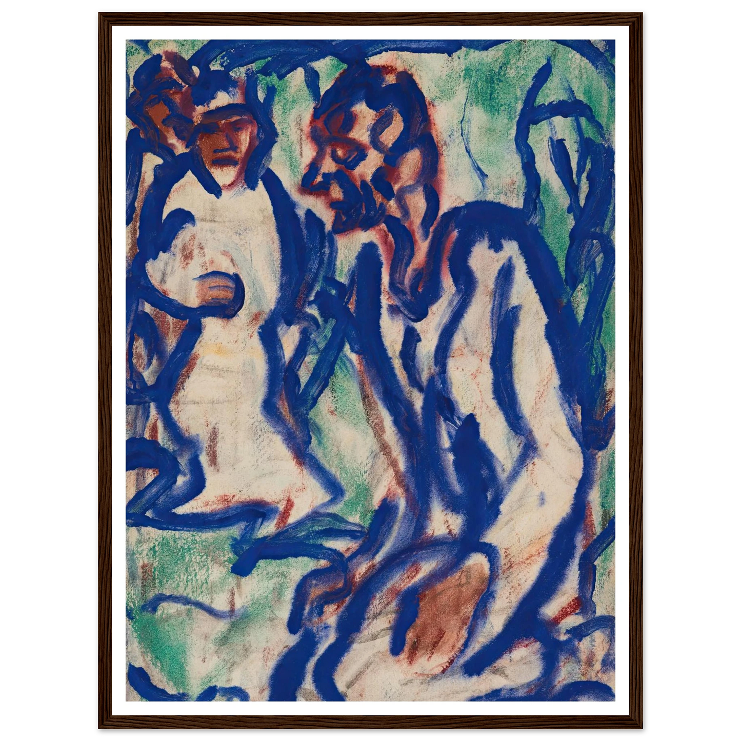 Kniender (1918) Art Print | Christian Rohlfs - Framed Poster - 30x40 cm / 12x16″ - Black frame