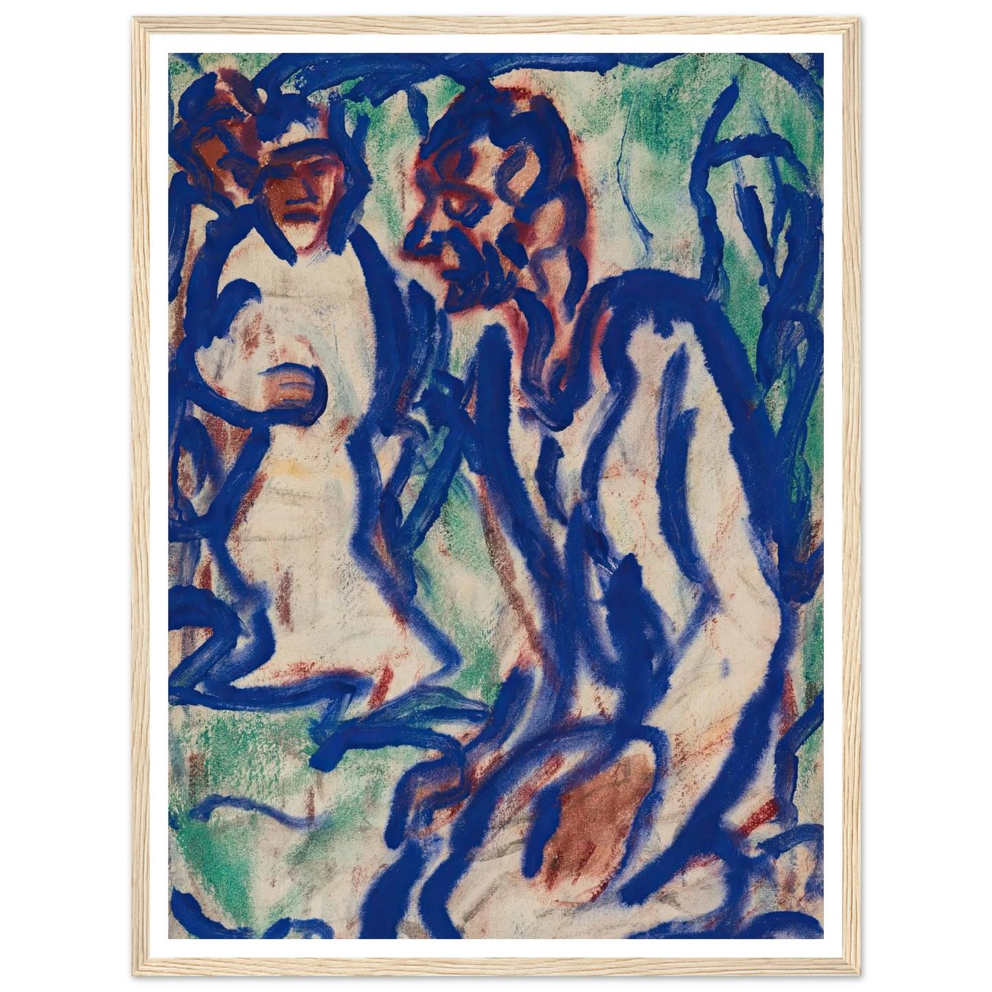 Kniender (1918) Art Print | Christian Rohlfs - Framed Poster - 30x40 cm / 12x16″ - Black frame