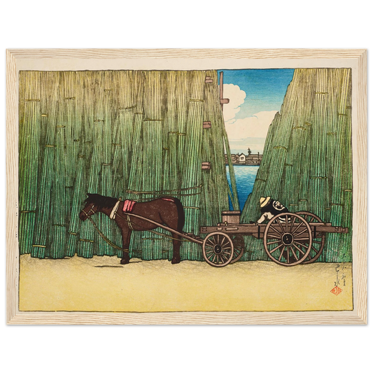 Komagata kashi (River bank, Komagata) (1919) Art Print | Kawase Hasui - Framed Poster - 30x40 cm / 12x16″ - Black frame