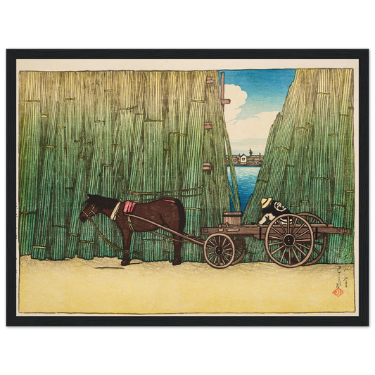 Komagata kashi (River bank, Komagata) (1919) Art Print | Kawase Hasui - Framed Poster - 30x40 cm / 12x16″ - Black frame