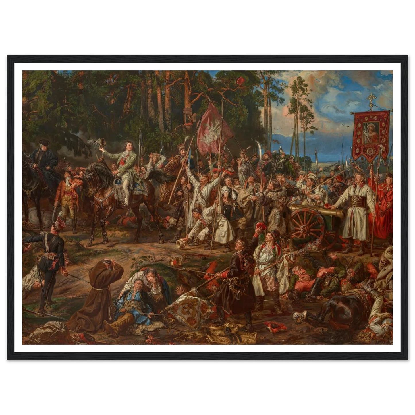 Kościuszko at Racławice (1888) Art Print | Jan Matejko - Framed Poster - 30x40 cm / 12x16″ - Black frame