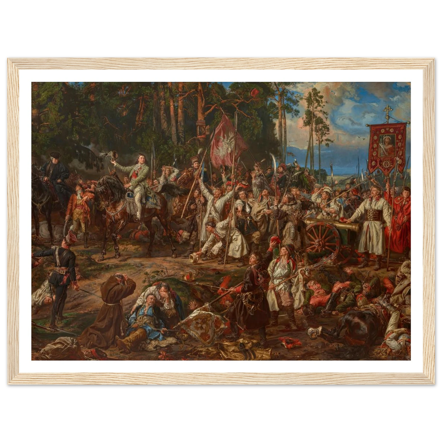 Kościuszko at Racławice (1888) Art Print | Jan Matejko - Framed Poster - 30x40 cm / 12x16″ - Black frame