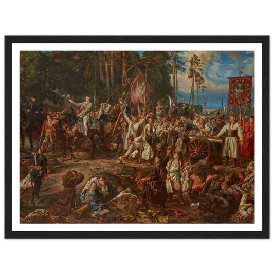 Kościuszko at Racławice (1888) Art Print | Jan Matejko - Framed Poster - 30x40 cm / 12x16″ - Black frame