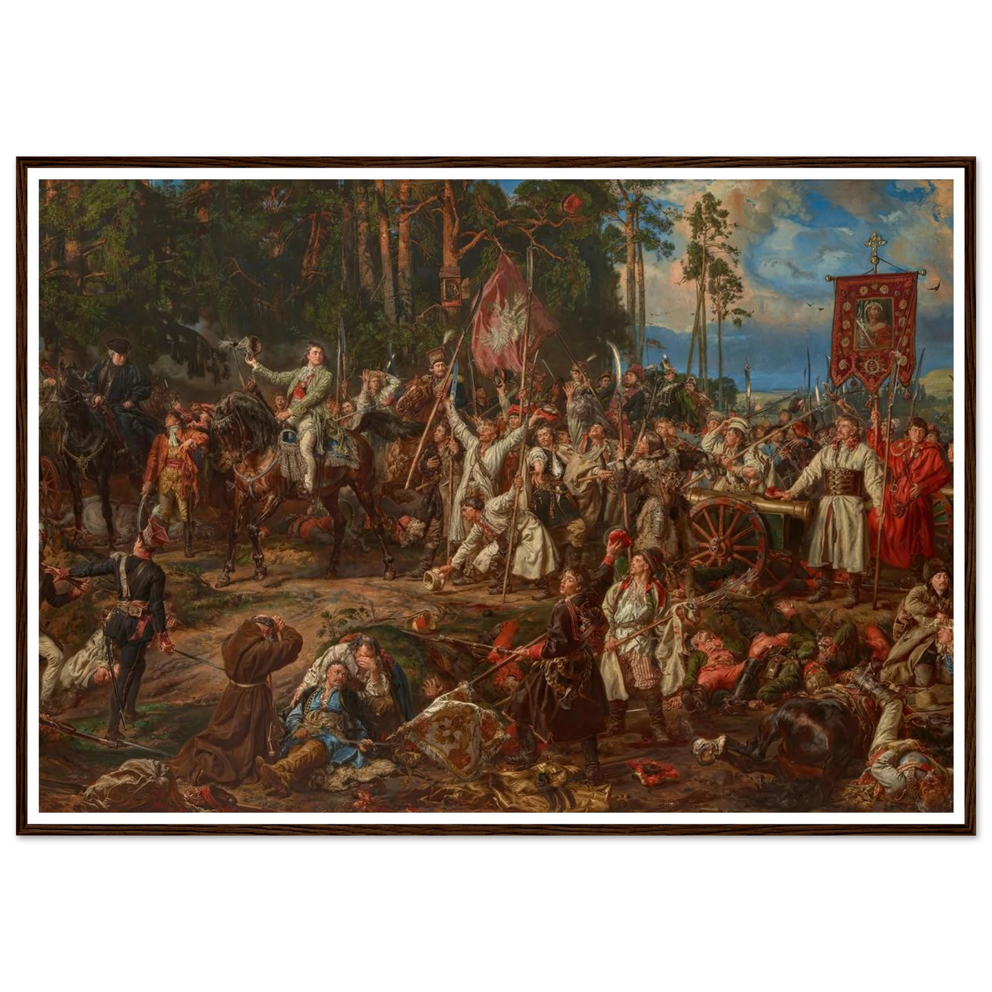 Kościuszko at Racławice (1888) Art Print | Jan Matejko - Framed Poster - 30x40 cm / 12x16″ - Black frame