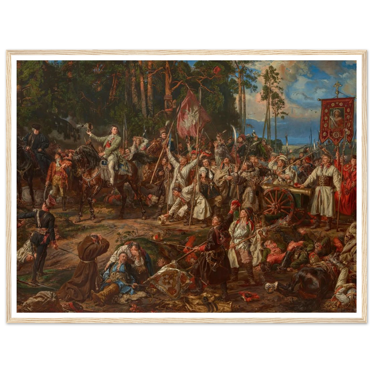 Kościuszko at Racławice (1888) Art Print | Jan Matejko - Framed Poster - 30x40 cm / 12x16″ - Black frame