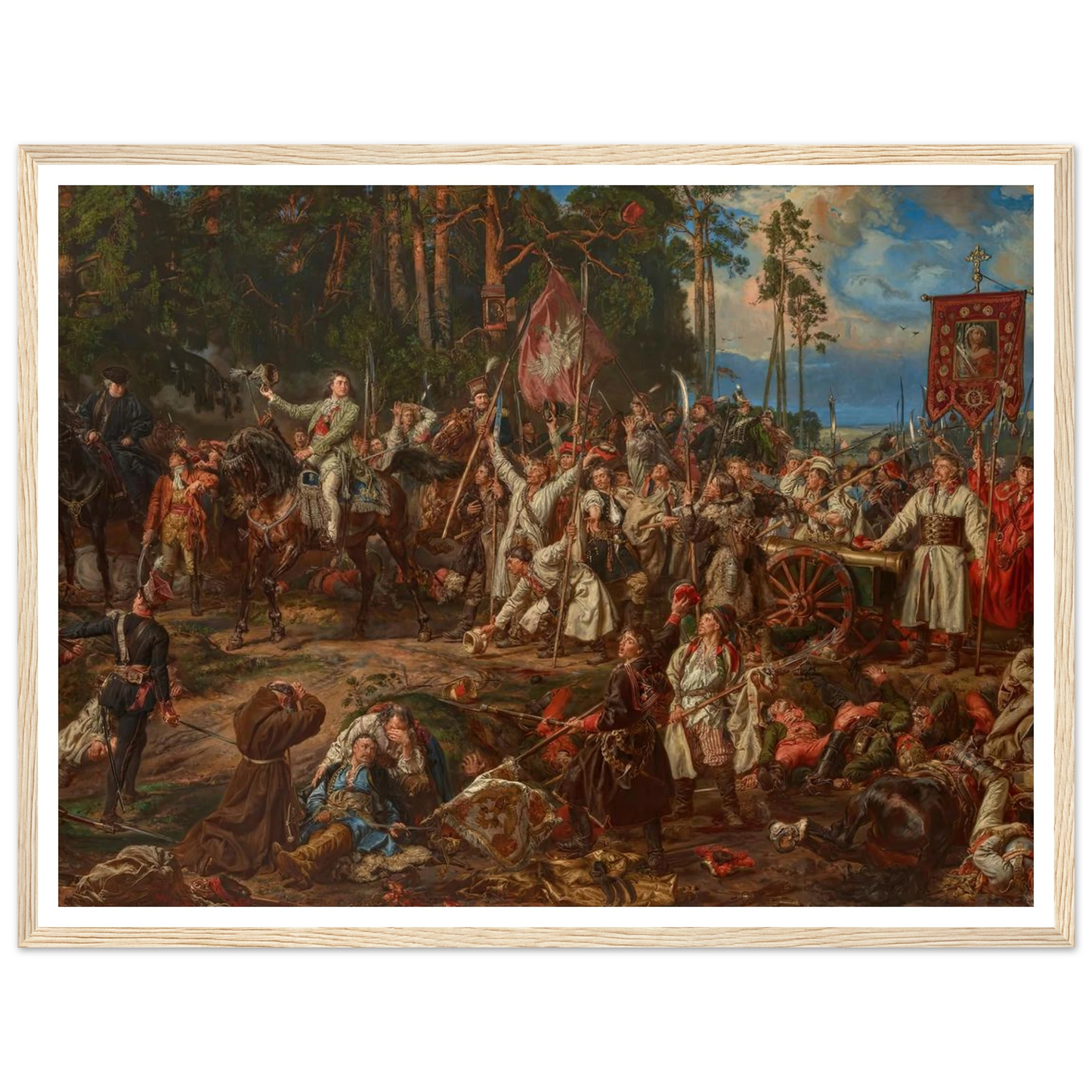 Kościuszko at Racławice (1888) Art Print | Jan Matejko - Framed Poster - 30x40 cm / 12x16″ - Black frame