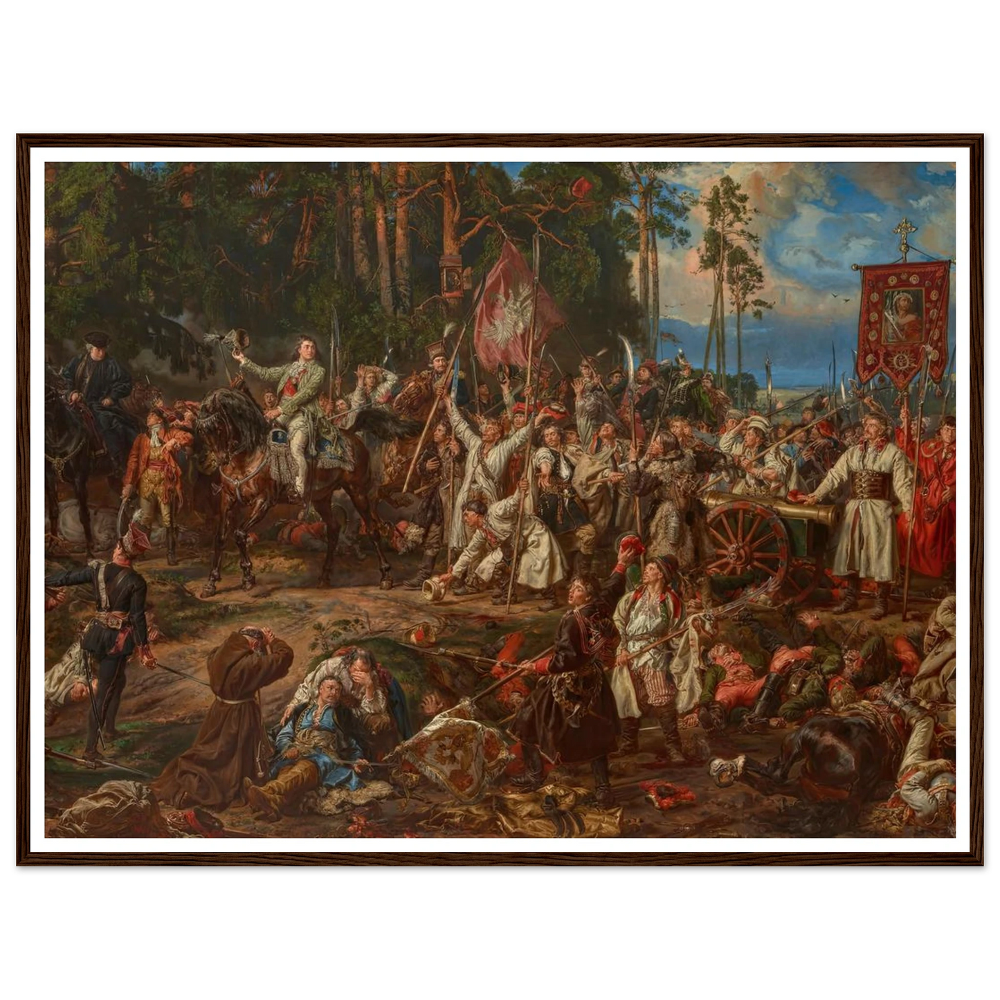Kościuszko at Racławice (1888) Art Print | Jan Matejko - Framed Poster - 30x40 cm / 12x16″ - Black frame