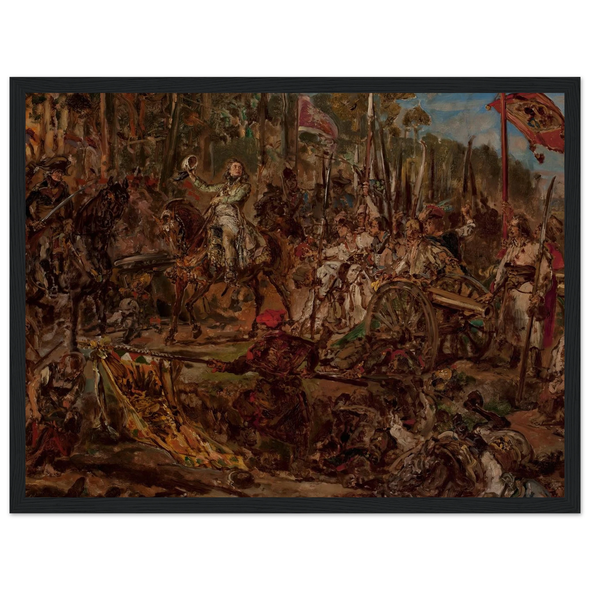 Kościuszko at Racławice, sketch (1885) Art Print | Jan Matejko - Framed Poster - 30x40 cm / 12x16″ - Black frame