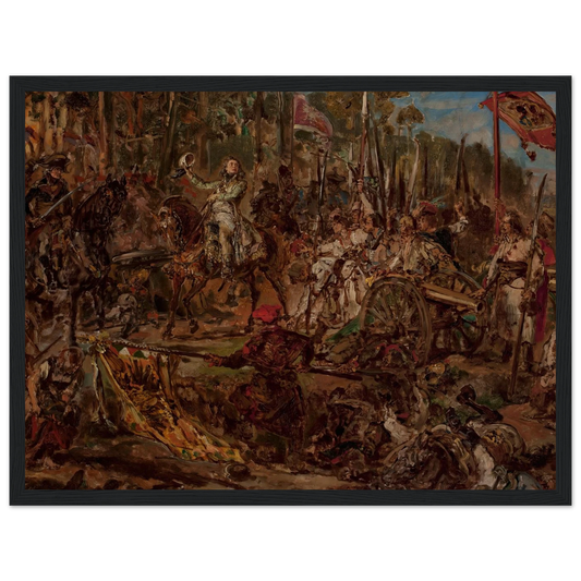 Kościuszko at Racławice, sketch (1885) Art Print | Jan Matejko - Framed Poster - 30x40 cm / 12x16″ - Black frame
