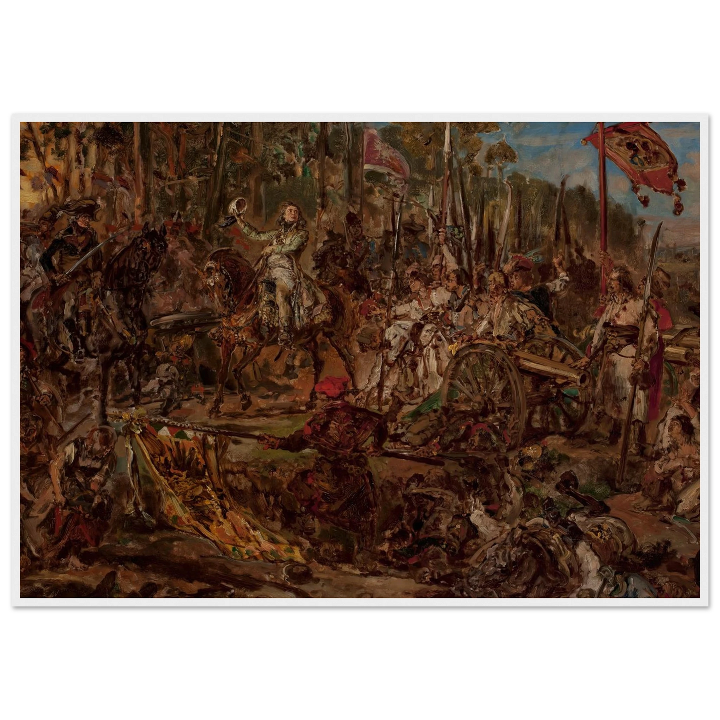 Kościuszko at Racławice, sketch (1885) Art Print | Jan Matejko - Framed Poster - 30x40 cm / 12x16″ - Black frame
