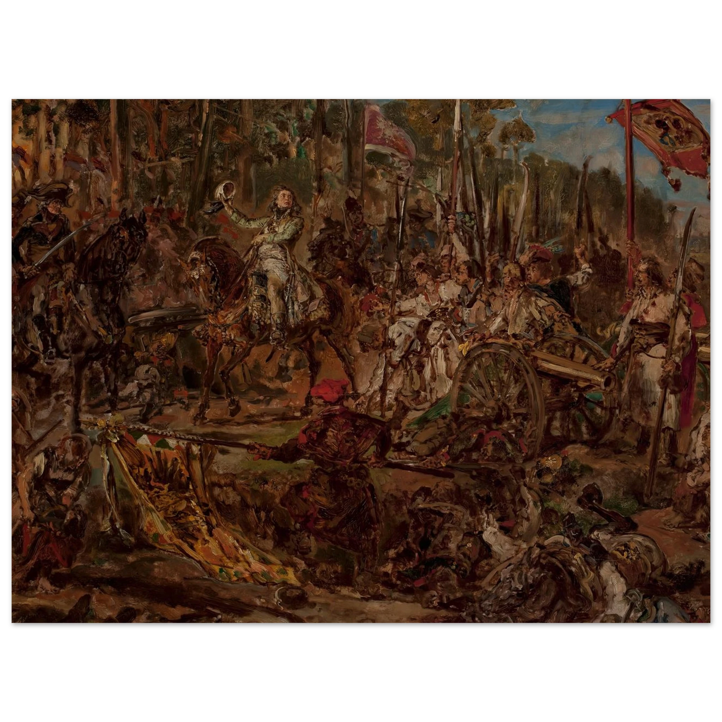 Kościuszko at Racławice, sketch (1885) Art Print | Jan Matejko - Framed Poster - 30x40 cm / 12x16″ - Black frame