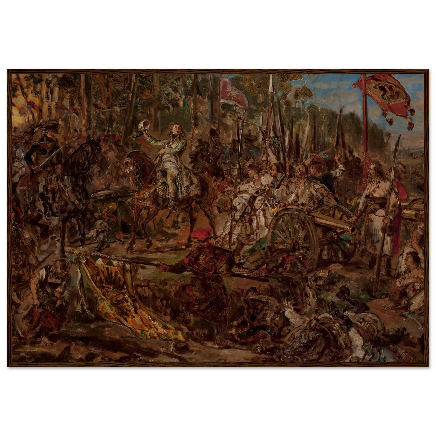 Kościuszko at Racławice, sketch (1885) Art Print | Jan Matejko - Framed Poster - 30x40 cm / 12x16″ - Black frame