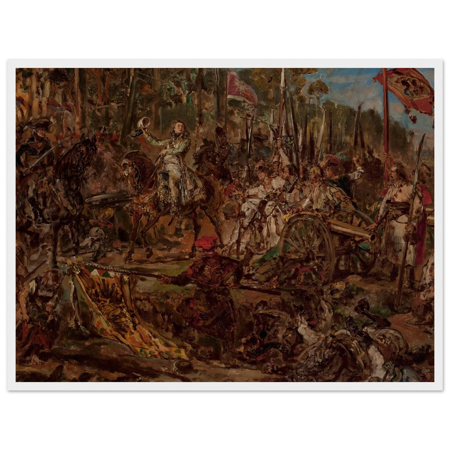 Kościuszko at Racławice, sketch (1885) Art Print | Jan Matejko - Framed Poster - 30x40 cm / 12x16″ - Black frame