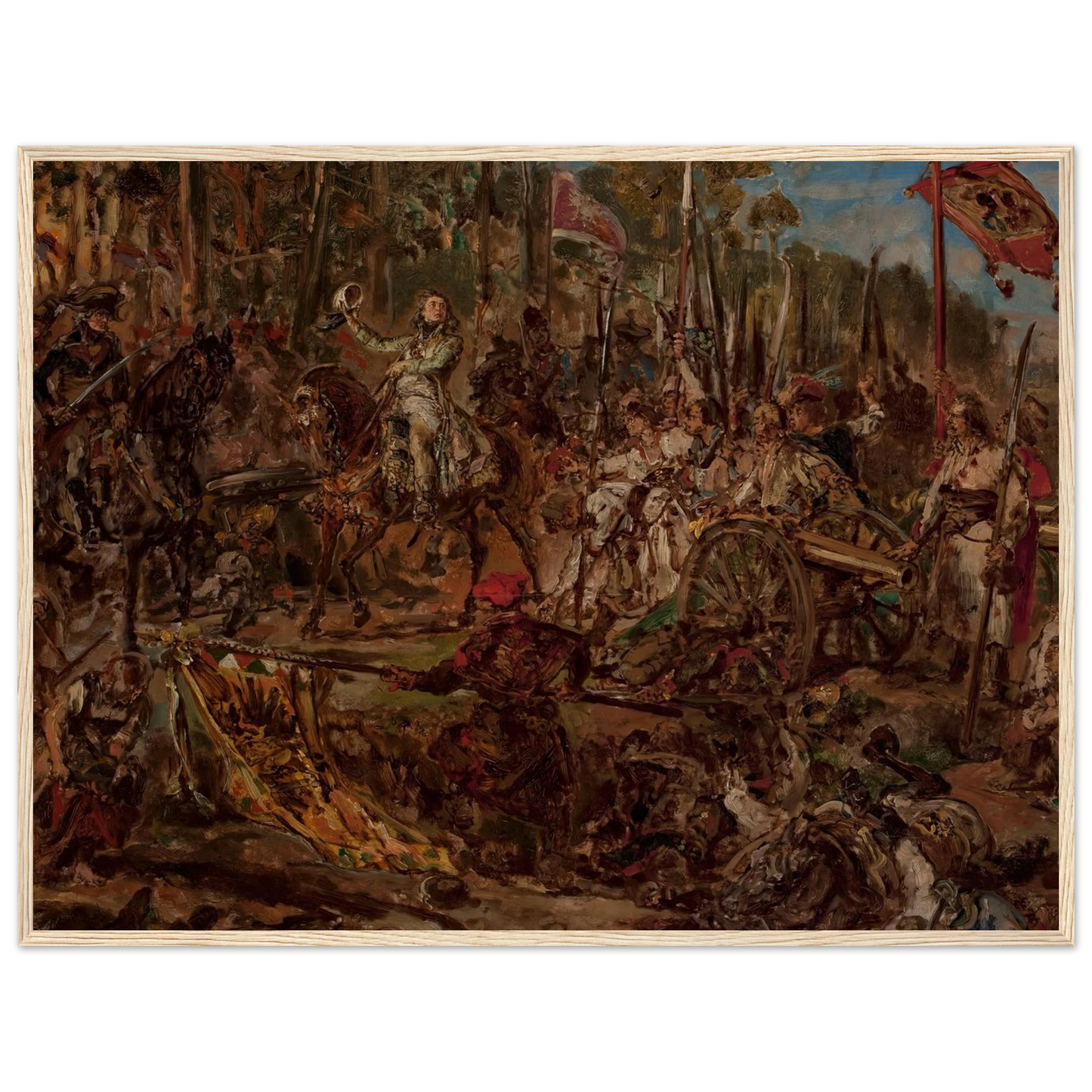 Kościuszko at Racławice, sketch (1885) Art Print | Jan Matejko - Framed Poster - 30x40 cm / 12x16″ - Black frame