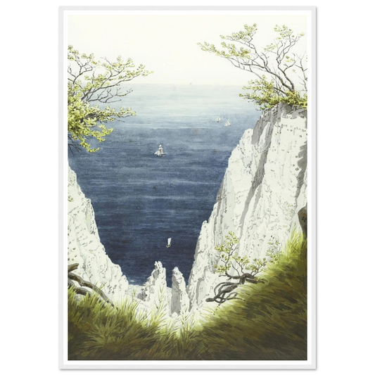Kreidefelsen auf Rügen Art Print | Caspar David Friedrich - Framed Poster - 30x40 cm / 12x16″ - Black frame
