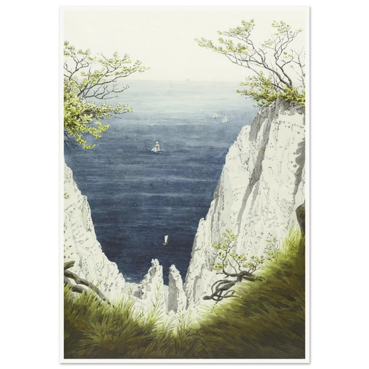 Kreidefelsen auf Rügen Art Print | Caspar David Friedrich - Framed Poster - 30x40 cm / 12x16″ - Black frame